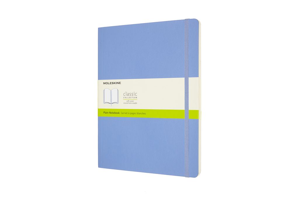 MOLESKINE Notizbuch Classic Collection flexibler Einband ca. DIN A4 blanko, hortensienblau Softcover 192 Seiten