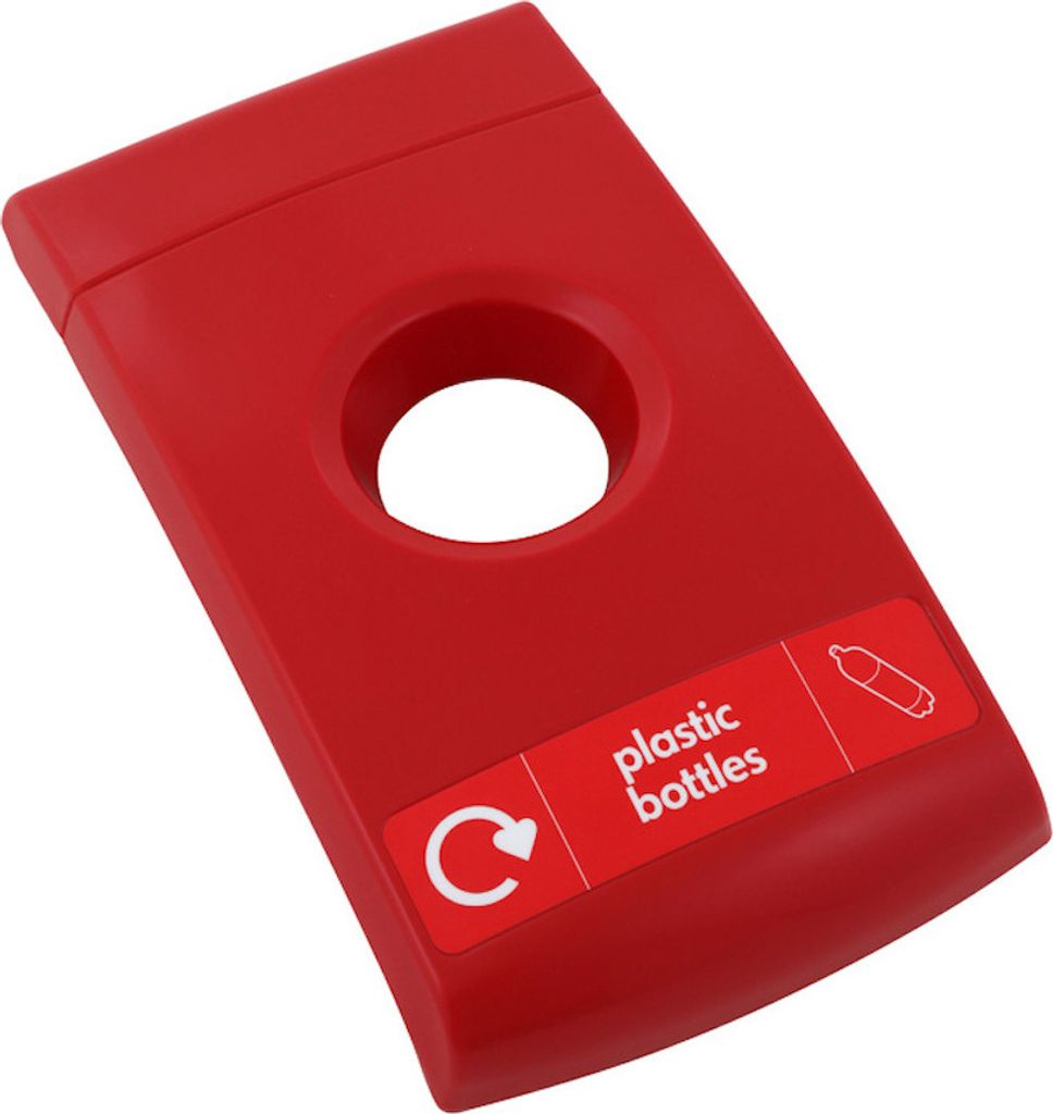 Deckel "Flaschen" für Wertstoffsammler Envirobin 55 & 82 Liter | HxBxT 9,6x30,8x52cm | Kunststoff | Rot