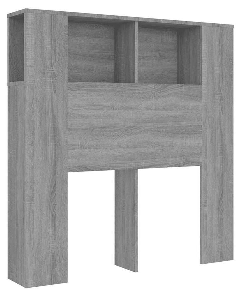 vidaXL Kopfteil mit Ablagen Grau Sonoma 100x18,5x102,5 cm