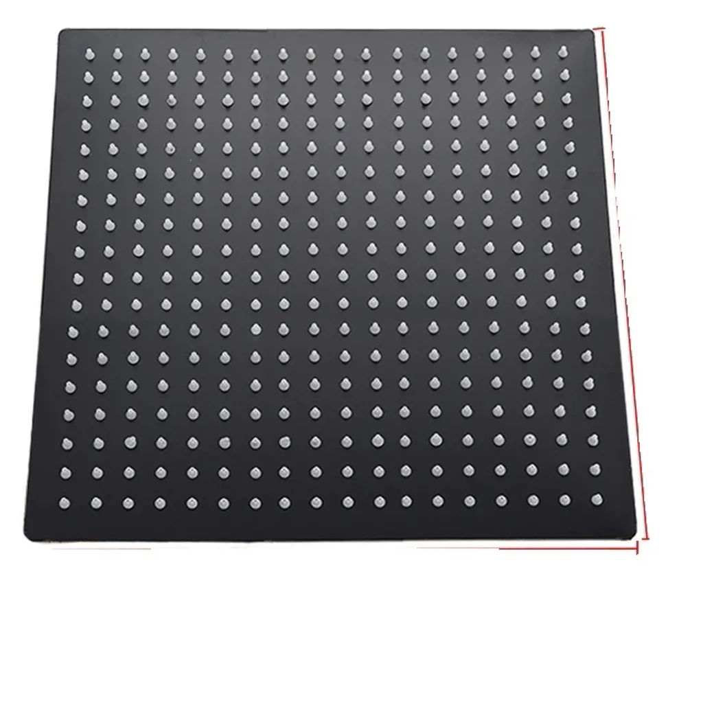 Soffione a pioggia, dimensioni 40cm * 40cm, montato a soffitto, nero opaco