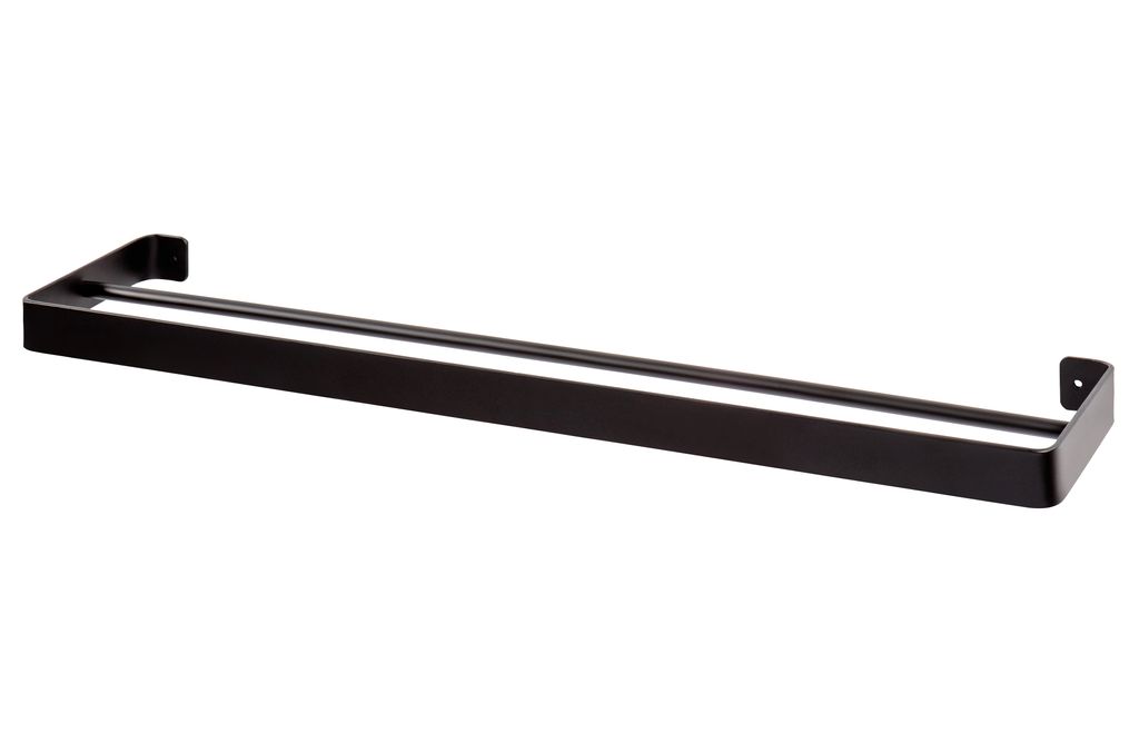 WOOOD Hanna Handtuchalter Mattschwarz - Metall Wandmontage - Badetuchhalter 3x60x12,5cm