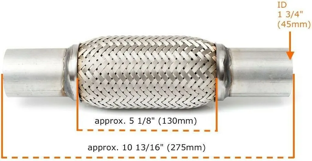 Tubo flessibile universale pezzo flessibile 130 mm tubo fiamma tubo Y 45x275 mm