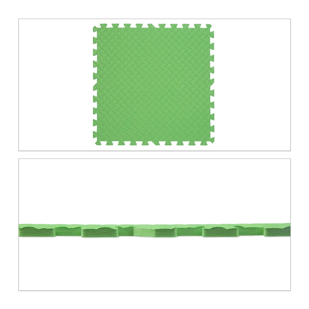 Relaxdays Tappeto Gioco Verde 24 Pezzi: Morbidezza per Bambini - 8