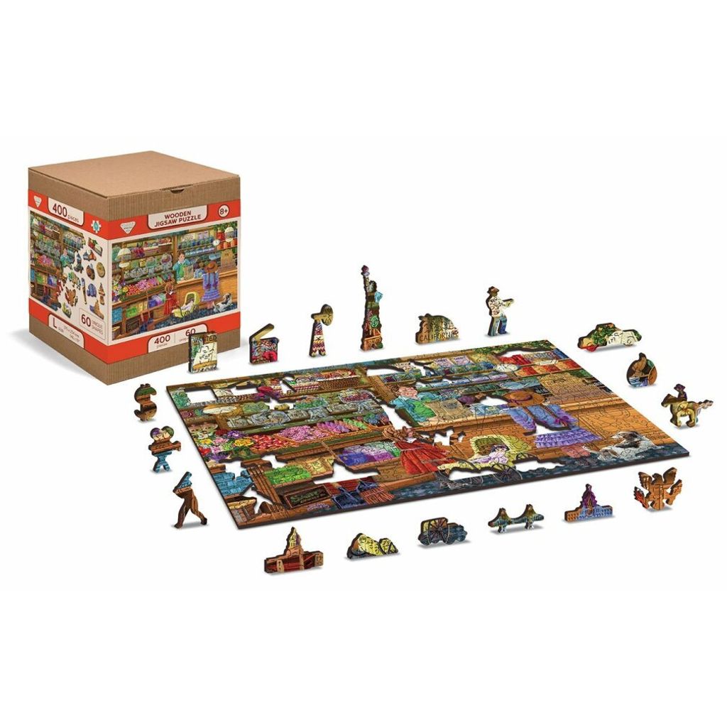 WOODEN CITY Holzpuzzle Süßes Abenteuer 2in1, 400 Teile ECO