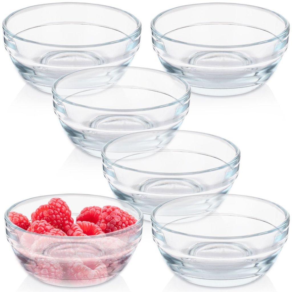 6x Dip-Saucenschale, Sauciere, Dipschale, Glas, 7,5 cm, 80 ml