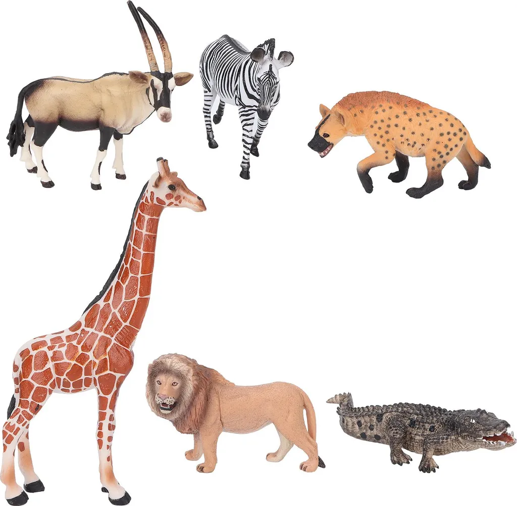 Set de 6 animaux de la jungle miniatures pour déco et jeu de figurines