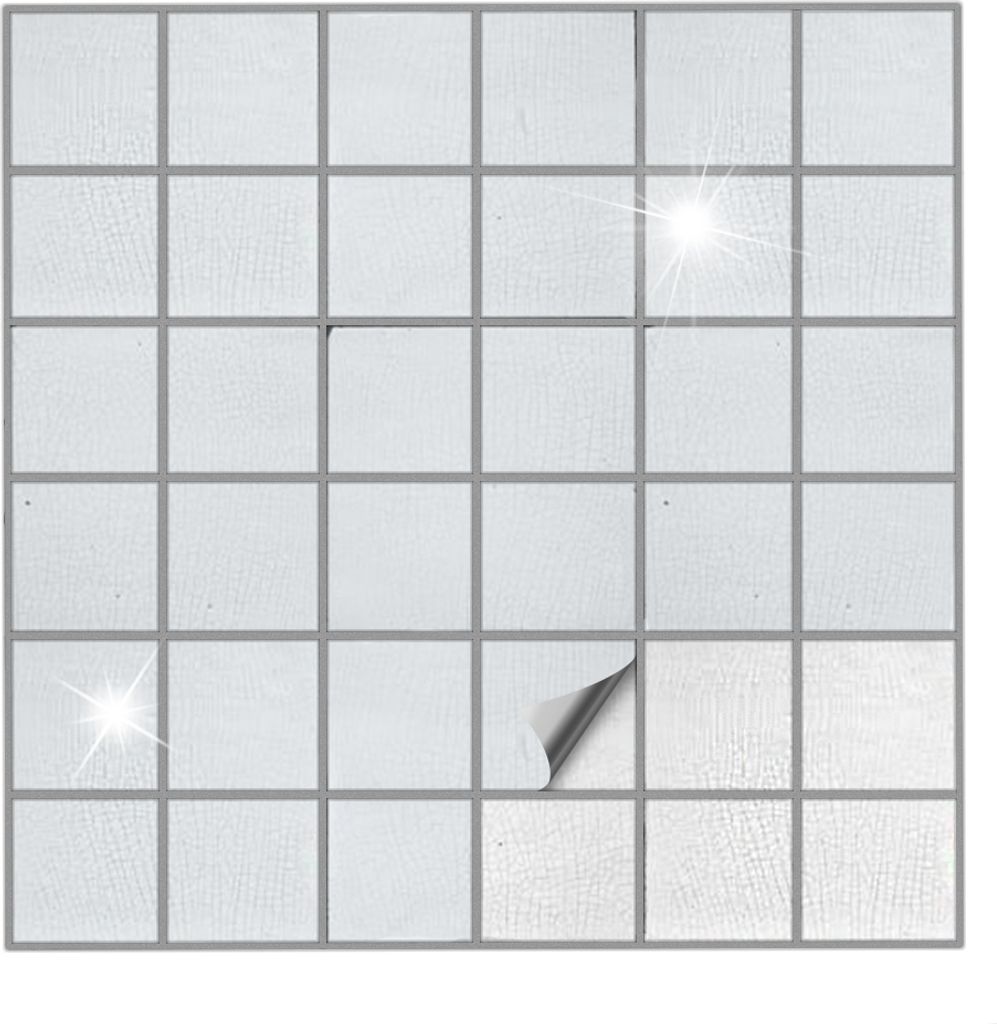 Fliesenaufkleber Für Bad, Küche etc Transparent 00 glänzend 7,5 x 7,5 cm 25 Stück