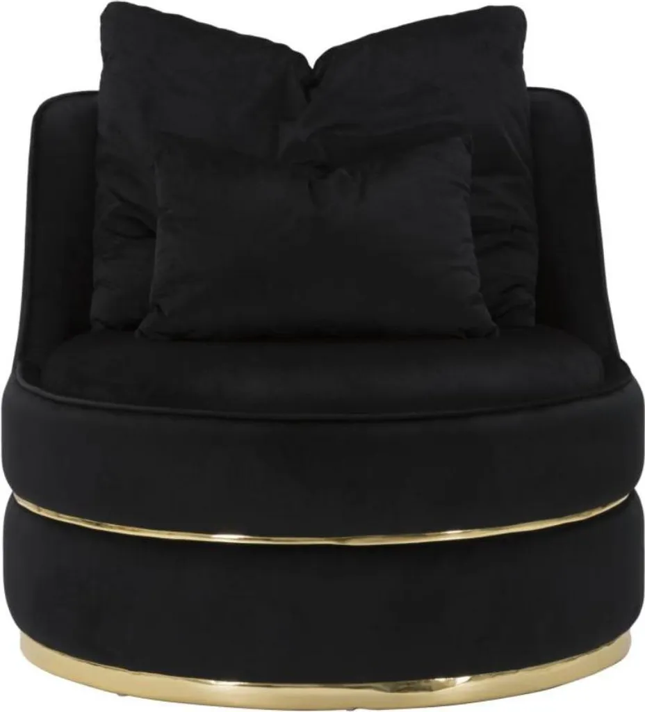 Fauteuil de Salon Noir FURNLUX Paris - Siège Confortable 84cm de Hauteur