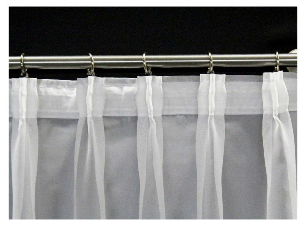 Fertiggardine Voile Store Deko Schal mit Faltenband und Bleiband 3-Falten-KRÄUSELBAND 1:2/50 mm (Größe wählbar), 105 x 475 cm (Höhe x Breite)