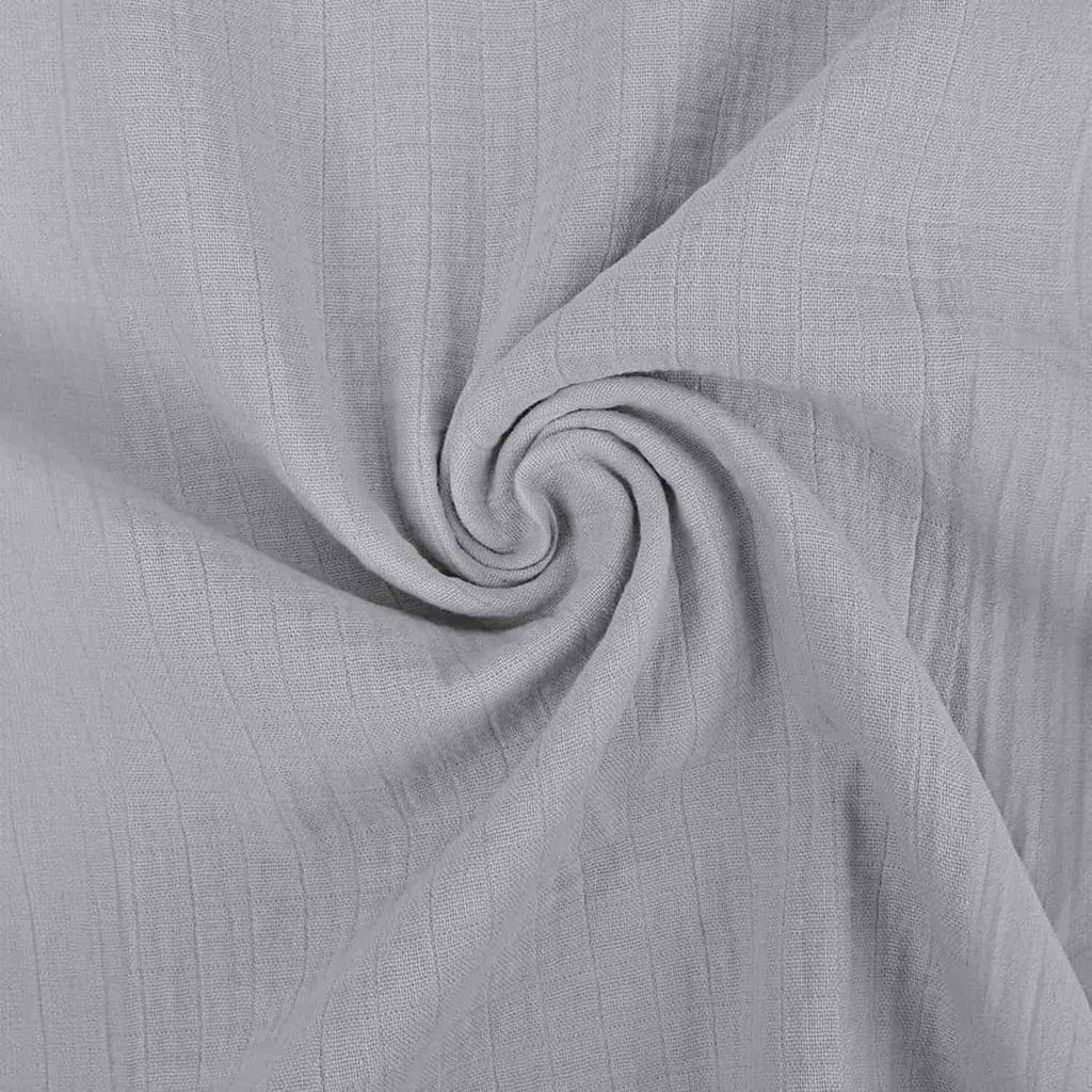 Doppel-Gaze-Stoff kariert pro Meter Tiny - 50 x 150 cm - Hellgrau | by Craft Loom