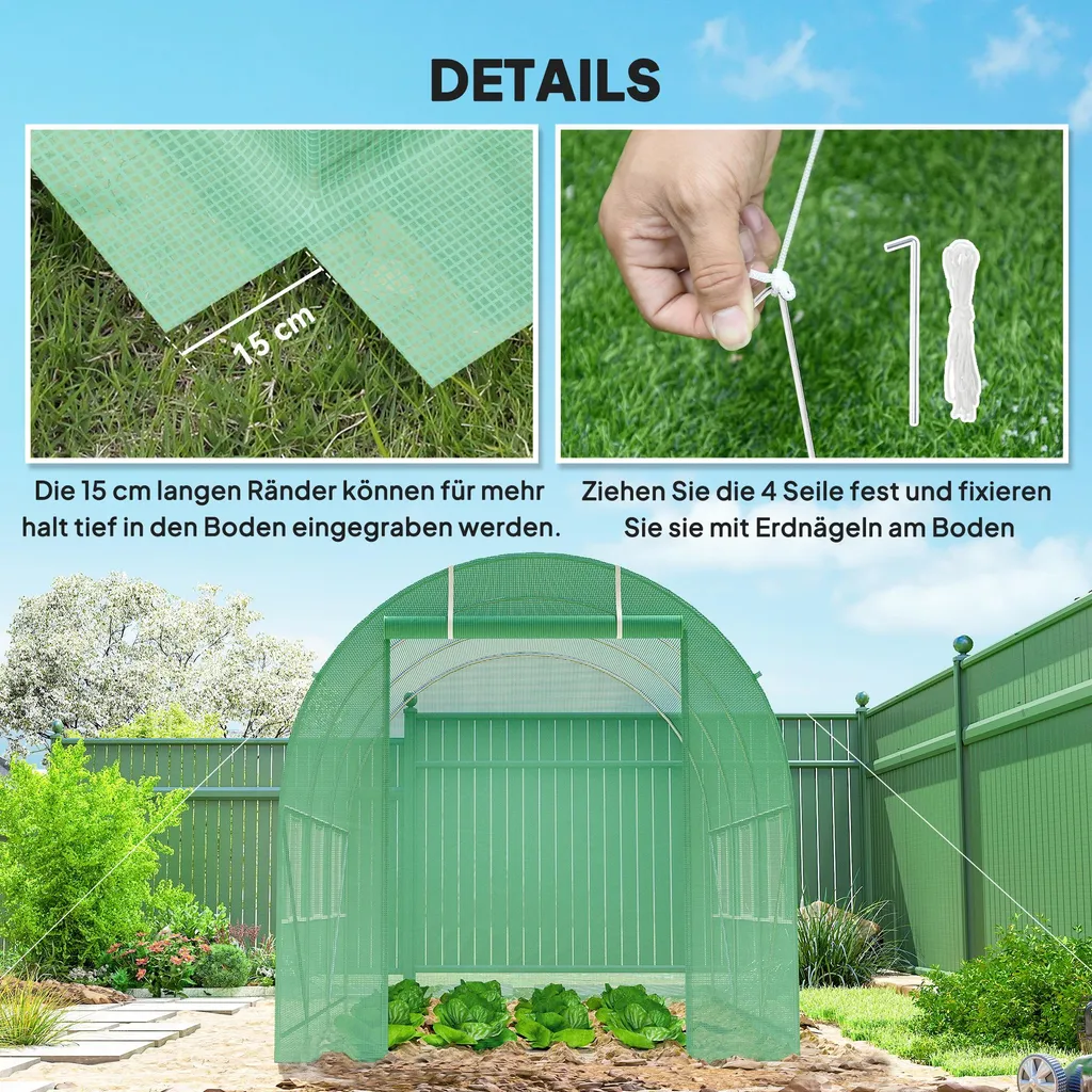 Serre anti-UV cadre aluminium verte pour protéger vos plantes du gel - 4