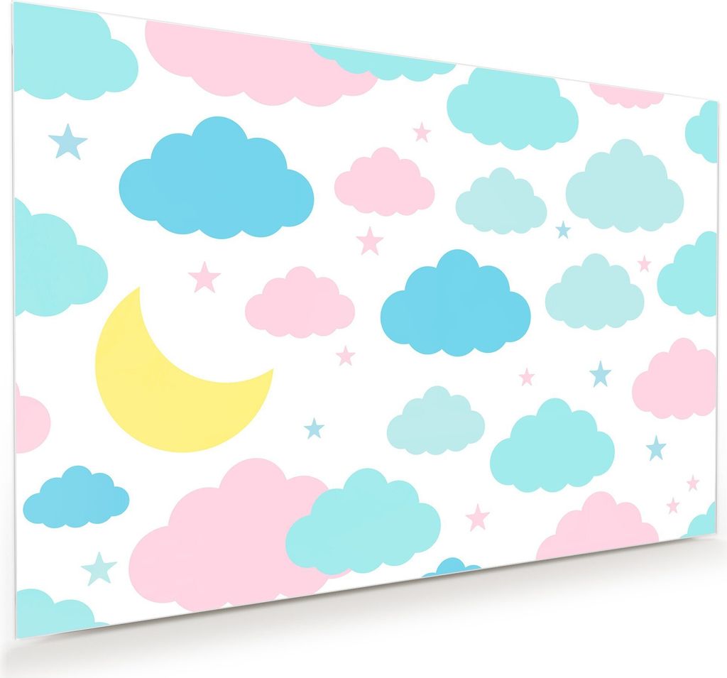 Glasbild Wandbild Kindliches Muster 75x50cm in XXL für Wohnzimmer, Schlafzimmer, Badezimmer, Flur