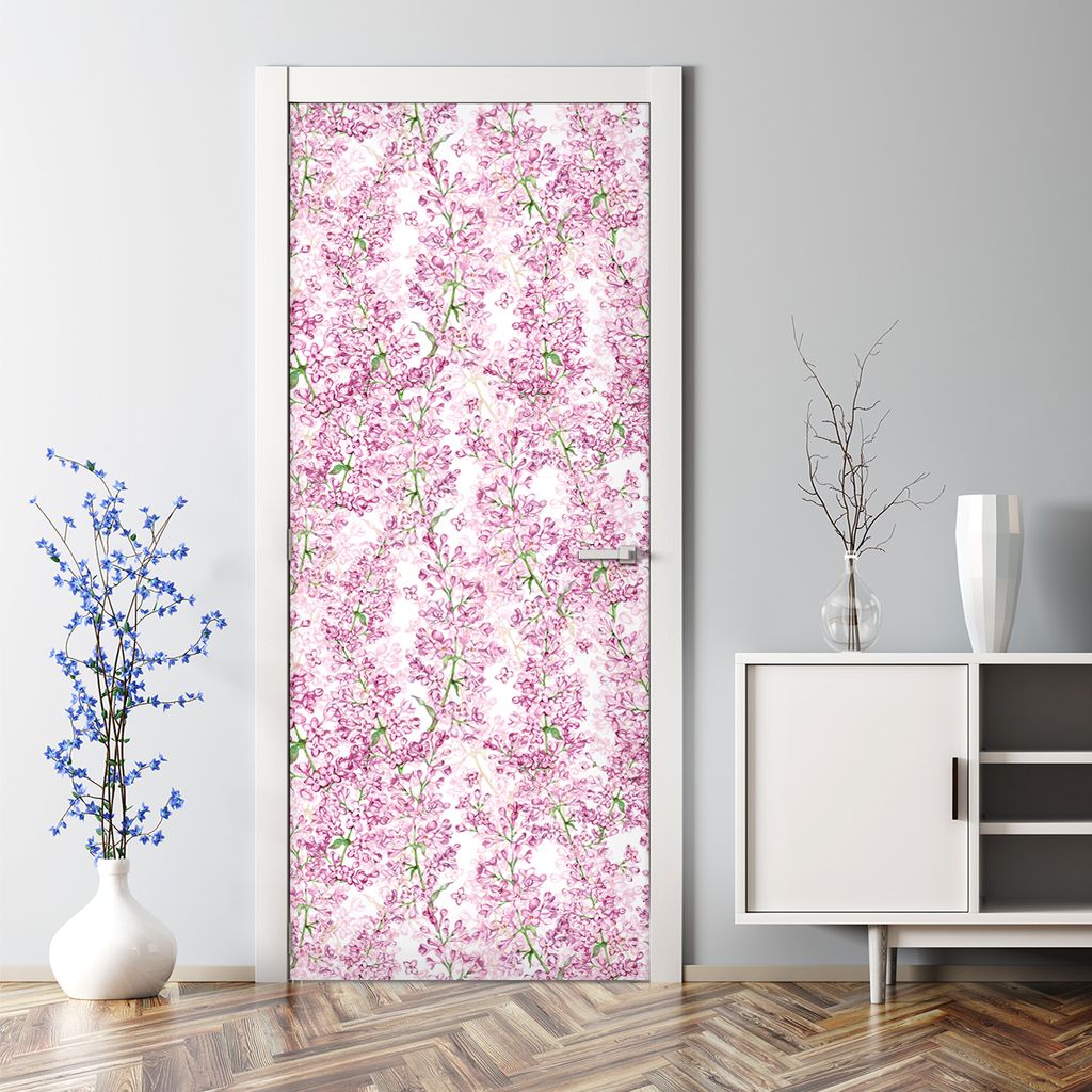 Dekorative Türfolie selbstklebend Klebefolie Wandaufkleber Fliederblüte 77 x 200 cm