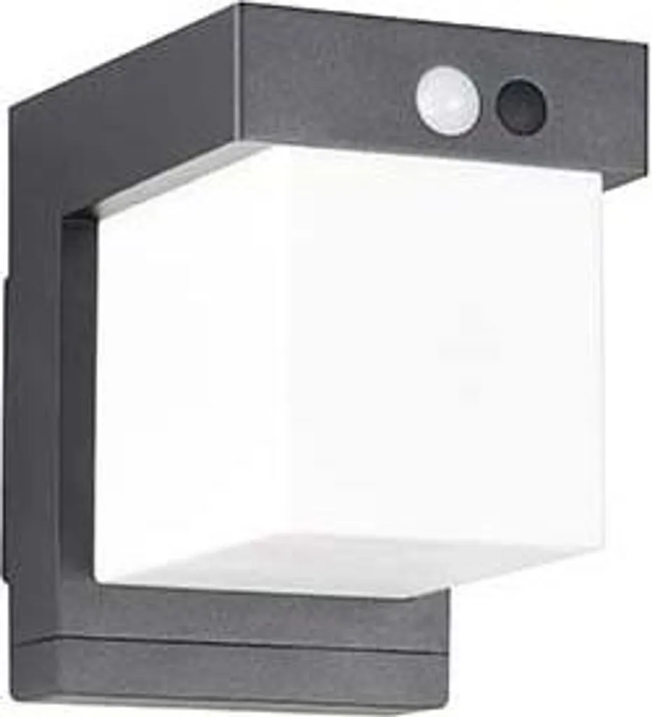 LED, lampada da parete per esterni, nera, sensore, funzionamento a batteria, L 15,5 cm