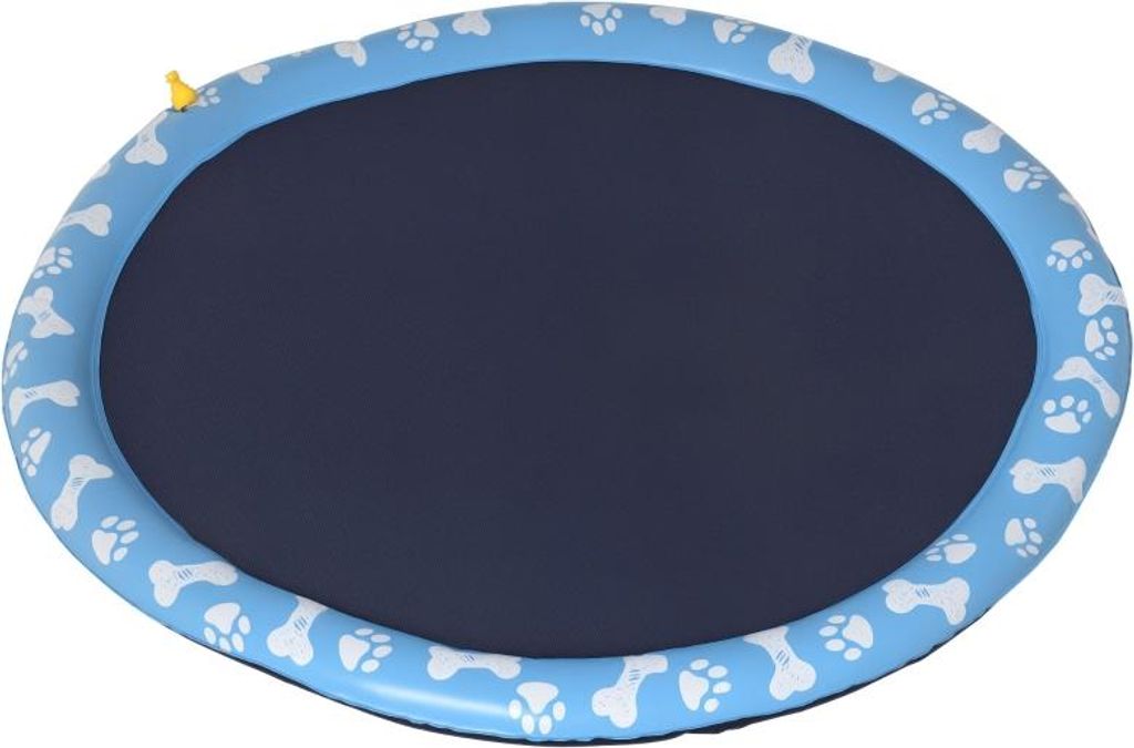 Fortuna Lai Splash Sprinkler Pad 150 cm Wasserspiel Matte für Hunde, Anti-Rutsch Spritz Wassersprinkler Outdoor PVC Blau