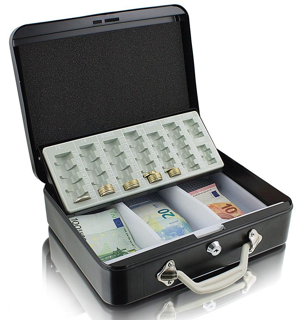 Bituxx Transportkassette mit Geldschein Einlage,   schwarz, Produktbild 