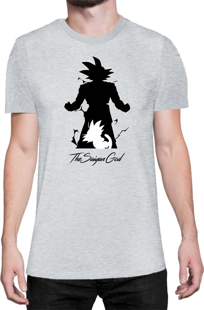 Herren T-Shirt Dragon Anime Manga Ball Z Goku 36, Man 2XL / Grau