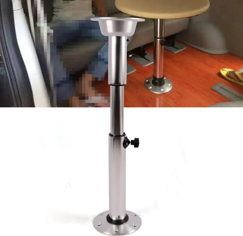 Pied de table anti-vibration et réglable en hauteur pour bateau et van