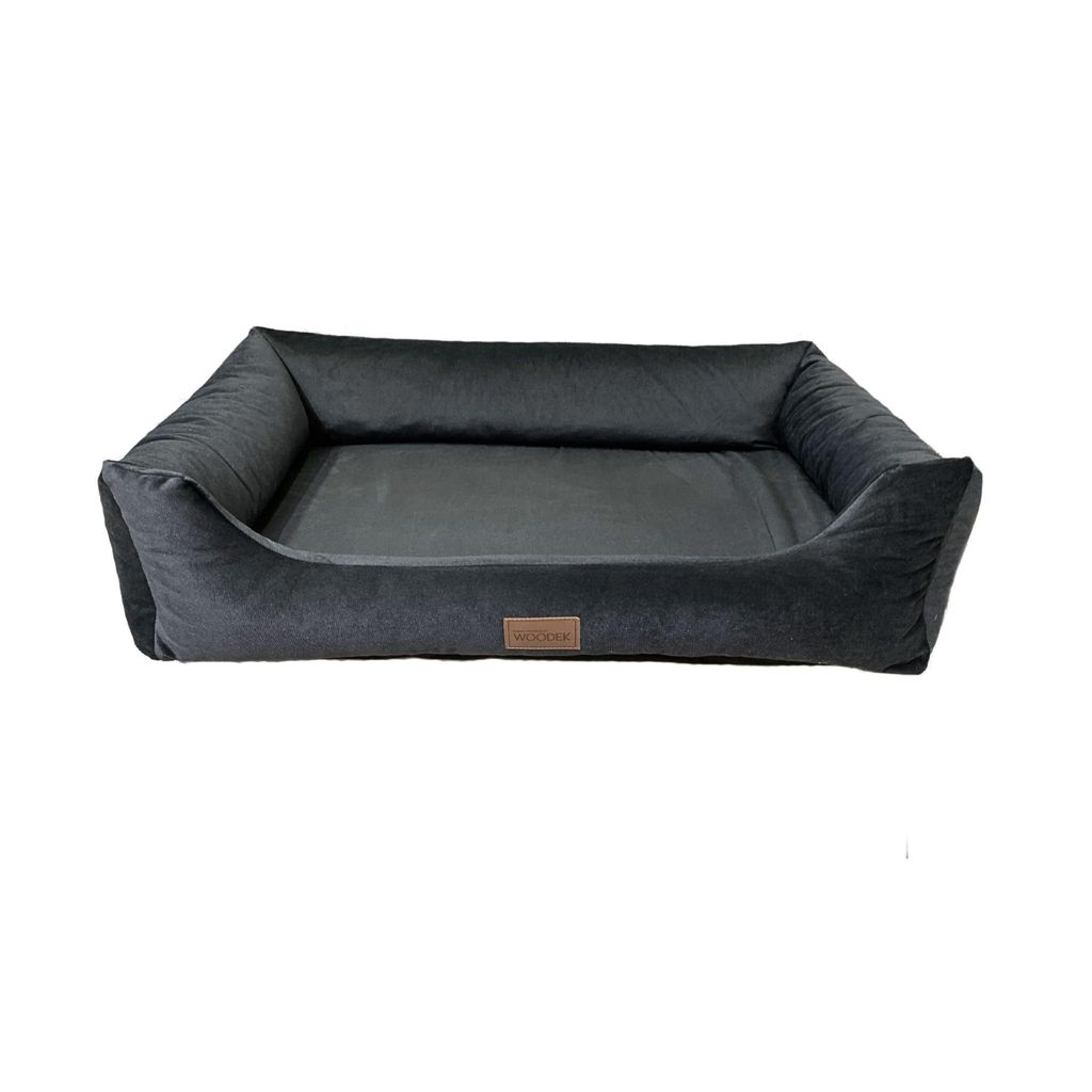 Milo Ergonomisches Hundesofa von Woodek Design, grau – Komfort, Stil & Qualität für mittelgroße Hunde, L 80 x B 60 x H 25 cm
