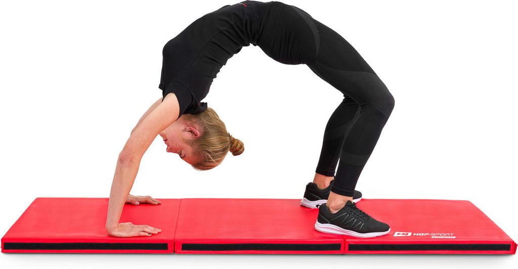 Hop-sport Skládací tvrdá gymnastická žíněnka 5cm červená | Obrázek produktu 3
