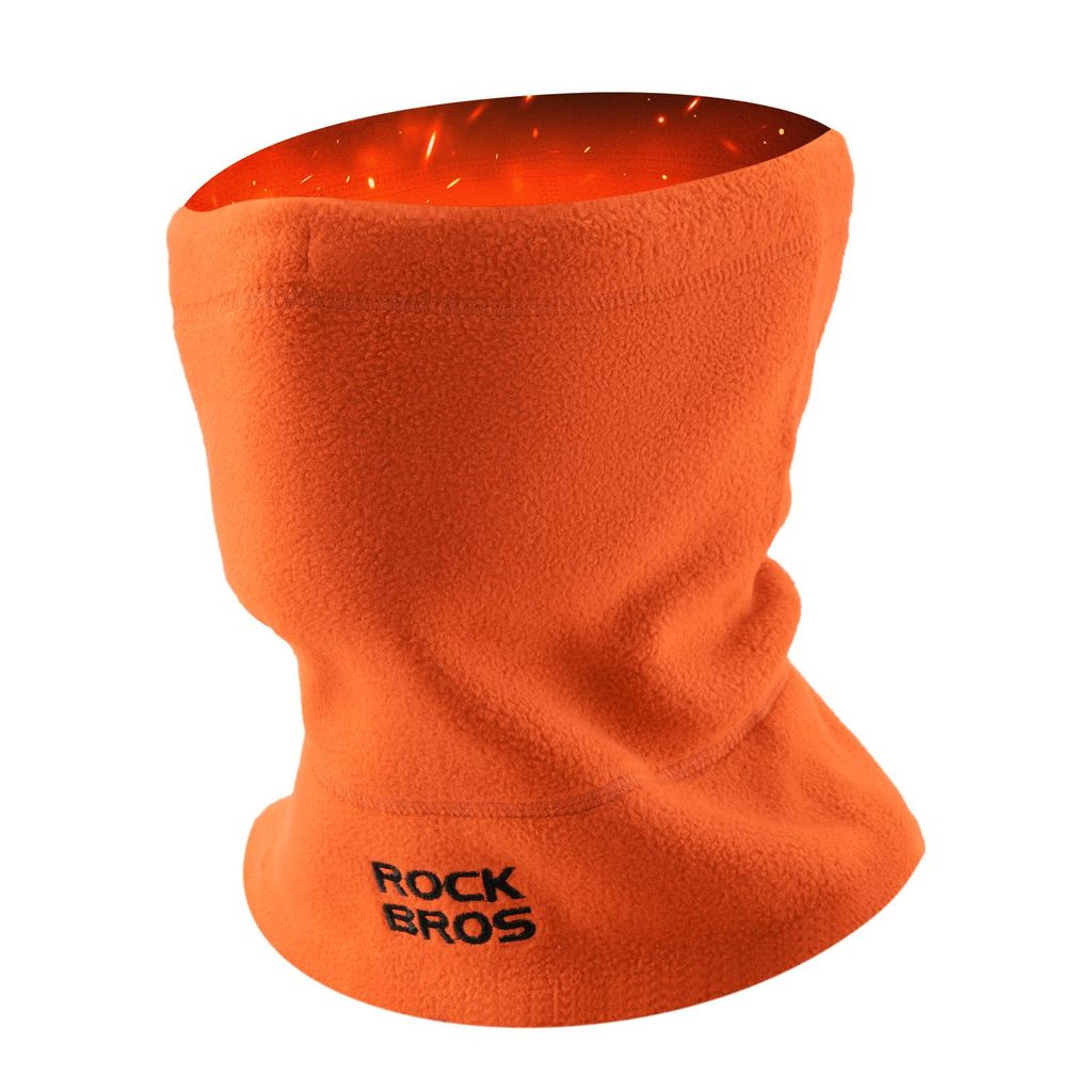 ROCKBROS Winter Schlauchschal Herren und Damen – Fleece Halswärmer, Winddichtes Multifunktionstuch als Skimaske, Mütze, Sturmhaube Orange
