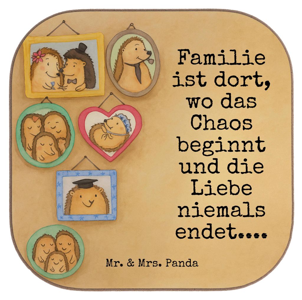 Mr. & Mrs. Panda Holzuntersetzer Igel Familie Design - Weiß - Geschenk, Tassenuntersetzer, Coaster, gläseruntersetzer, Bilder, Bruder, Untersetze...