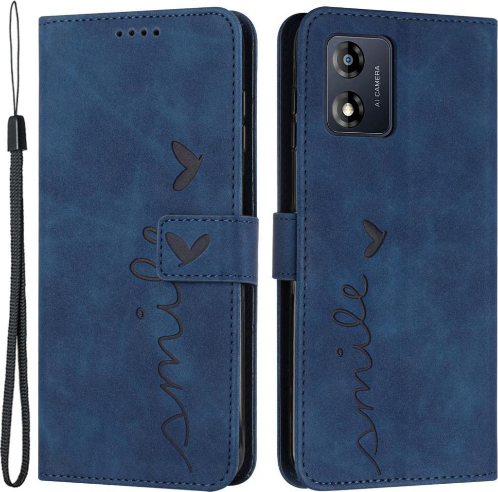 Motorola Moto E13 Hülle - Coverup Smile Klapphülle - Blau Produktbild 