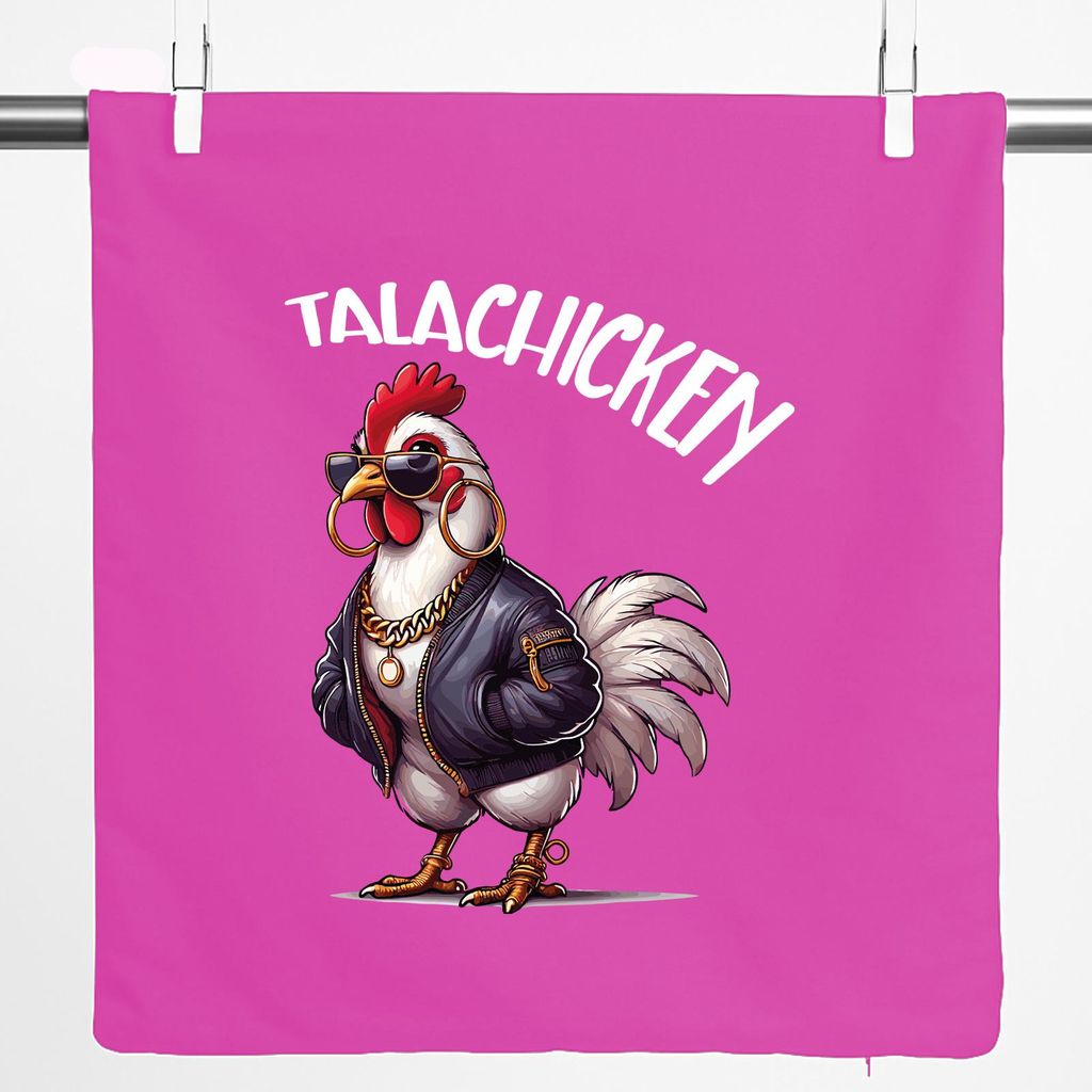 Huuraa Kissenbezug Talachicken Meme Talahon 40x40cm Fuchsia Baumwolle Dekokissenbezug Geschenkidee