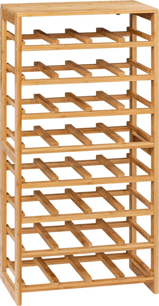 Porte-bouteilles, 32 bouteilles, 45 x 24 x 89 cm, bambou Image du produit 