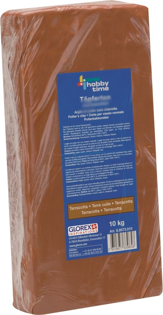 Glorex Töpferton 10 kg, terracotta, unschamottiert Produktbild 