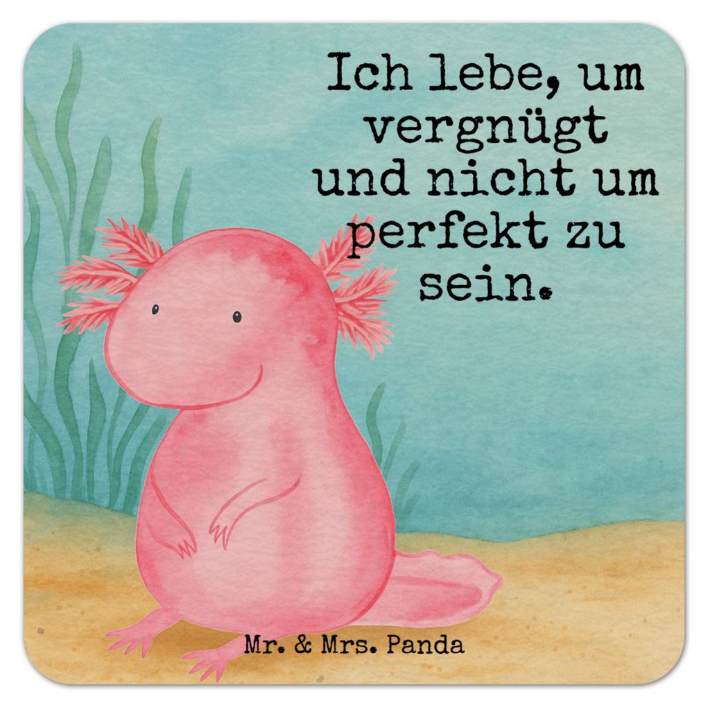 Mr. & Mrs. Panda Getränkeuntersetzer Axolotl Niedlich Design 100er Set - Weiß - Geschenk, Bierfilzl, Liebe, Bierdeckel, gläseruntersetzer, Flasc...