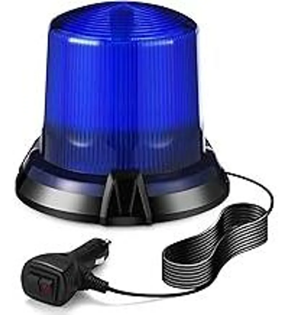 Luce rotante 12 V blu Luce di emergenza per auto 90 LED Lampeggiante magnetico con 2 modelli di lampeggiamento per auto, camion, trattori, SUV - Accendisigari lungo 5 m
