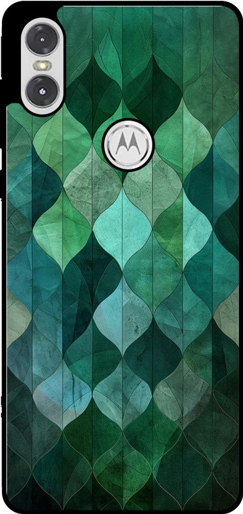 Smartphonica Handyhülle geeignet für Motorola One P30 Play mit grünen Blättern drucken - TPU Backcover Fall grünes Blatt-Design - Grün