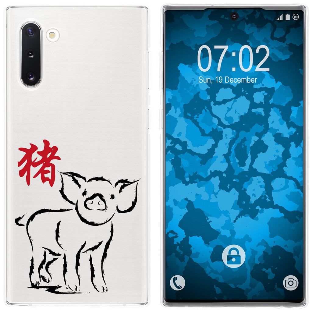 PhoneNatic Case kompatibel mit Samsung Galaxy Note 10 Silikon-Hülle Tierkreis Chinesisch M12