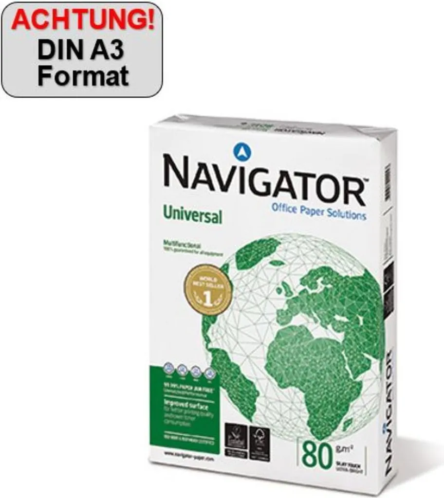 Navigator Universal A3 80g 500 Fogli - Carta Premium per Fotocopie