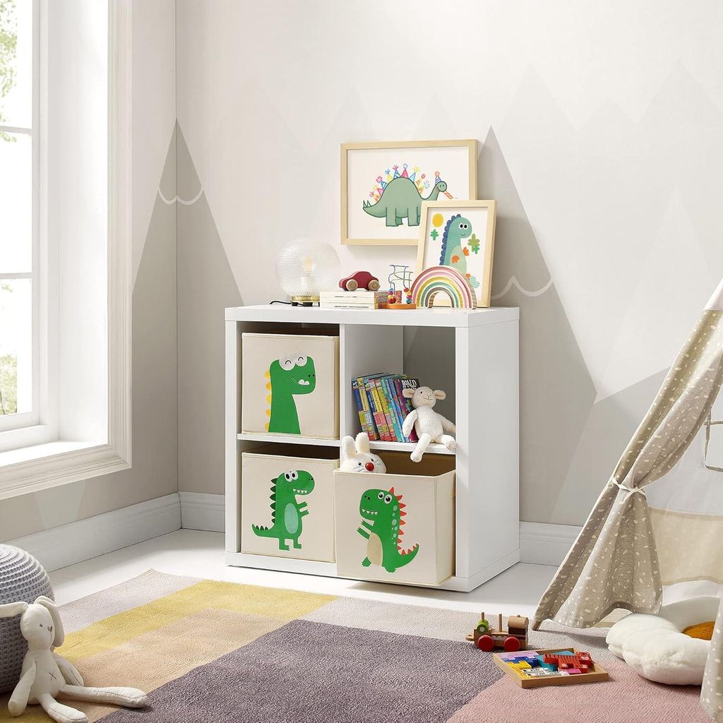 Aufbewahrungsbox Set mit 3 Dinosaurier-Motiven - faltbar - 30 x 30 x 30 cm - Spielzeugaufbewahrung - Schlafzimmer Spielzimmer - Stoffboxen mit Grif...