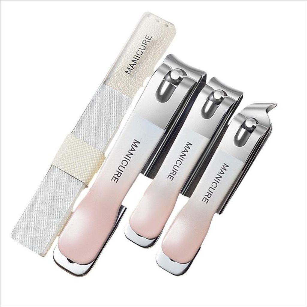 INF Professionelles Maniküre-Set aus Edelstahl, Nagelknipser-Set Rosa
