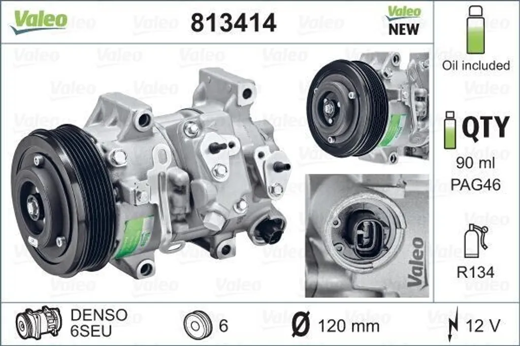 Compresseur de clim auto Valeo pour Corolla et Verso essence diesel