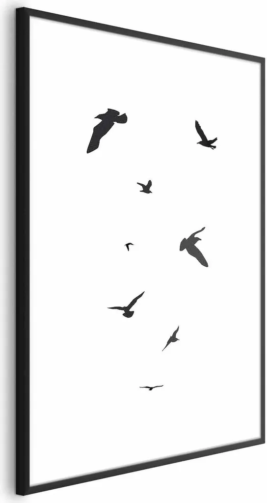 Poster 40x60 Volo di Sera con Cornice Nera e Margine - Qualità Fine Art