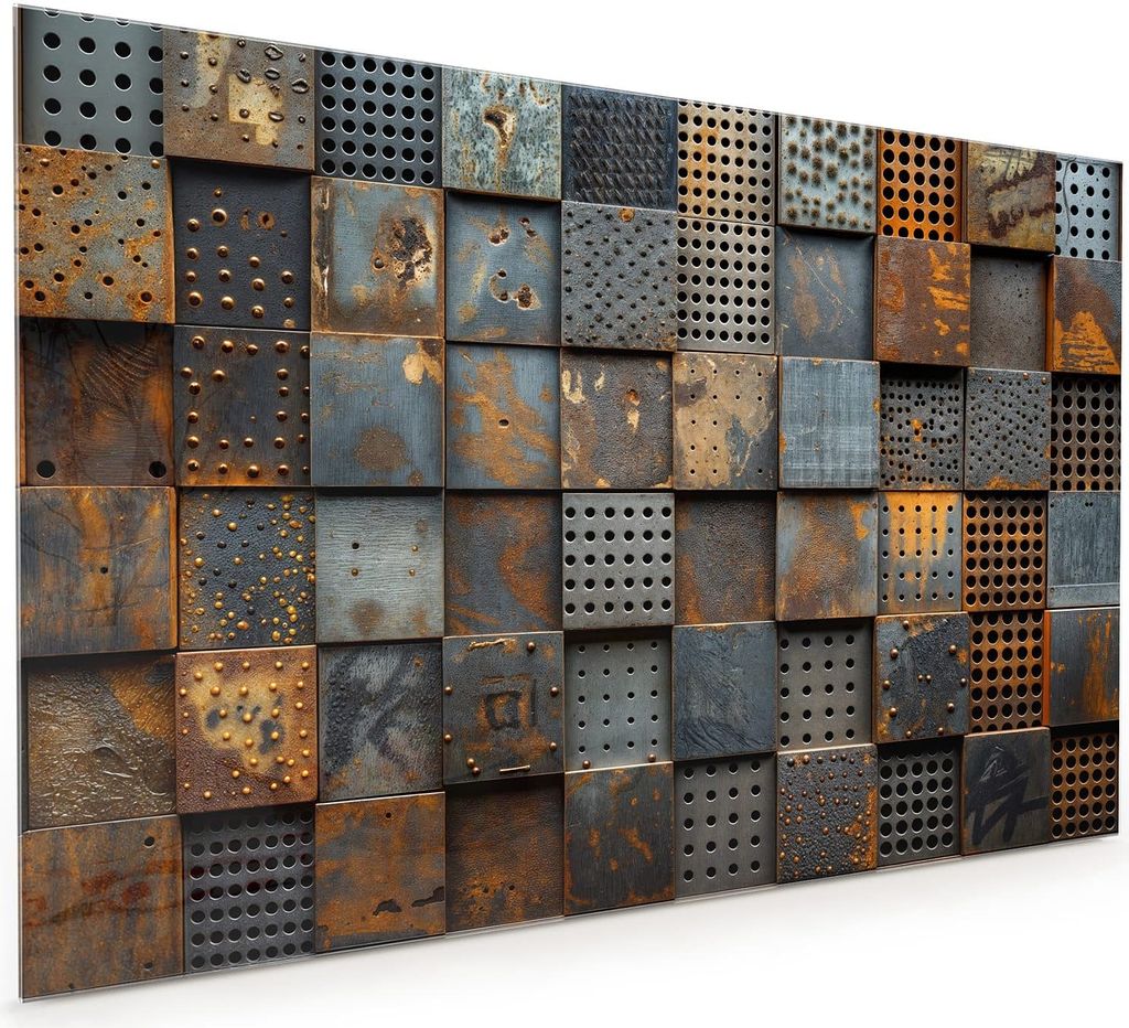 Küchenrückwand Spritzschutz Glas mit Motiv Gelochte Metallplatten 40 x 40 cm