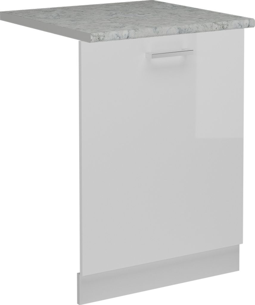 Frontblende Vicco R-Line Weiß Hochglanz 60 cm , AP Marmor, Produktbild 