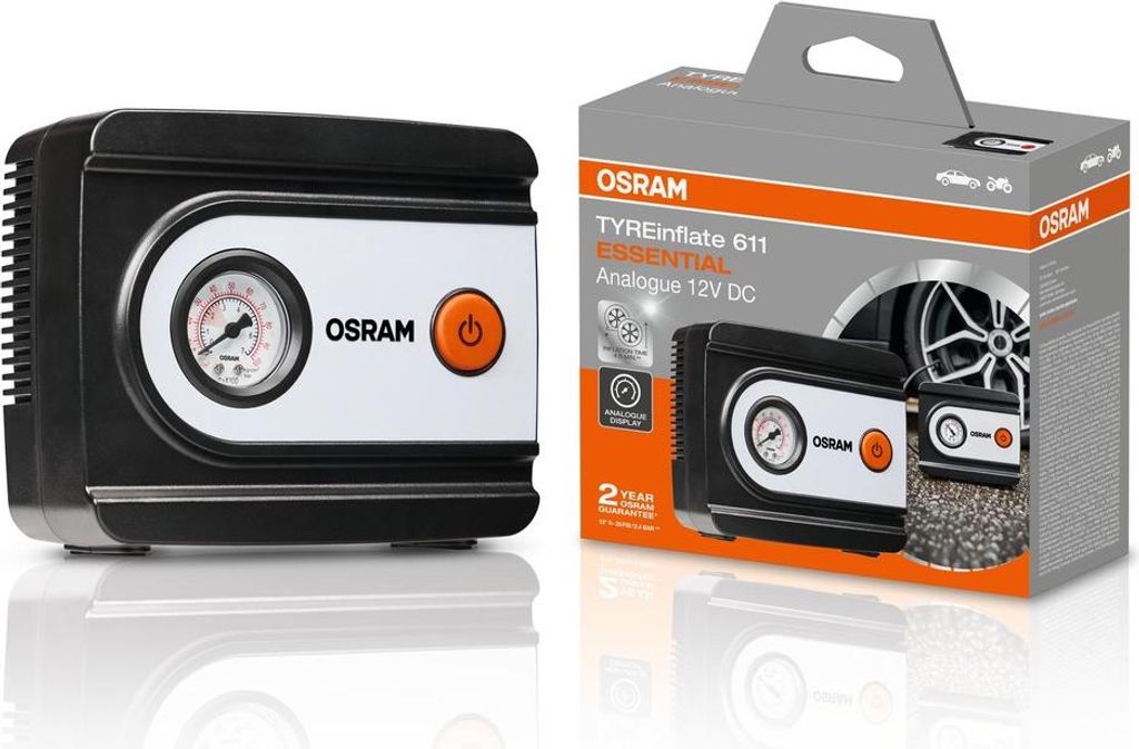 Luftkompressor Reifenpumpe analog Füllung in 4,50 Minuten OSRAM TYREinflate 611