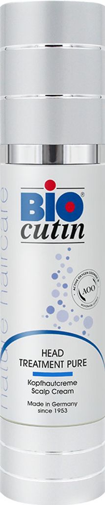BIOCUTIN HEAD TREATMENT PURE 50ml - Spezial Kopfhautcreme für trockene und gereizte Kopfhaut, Schuppen & Flechten