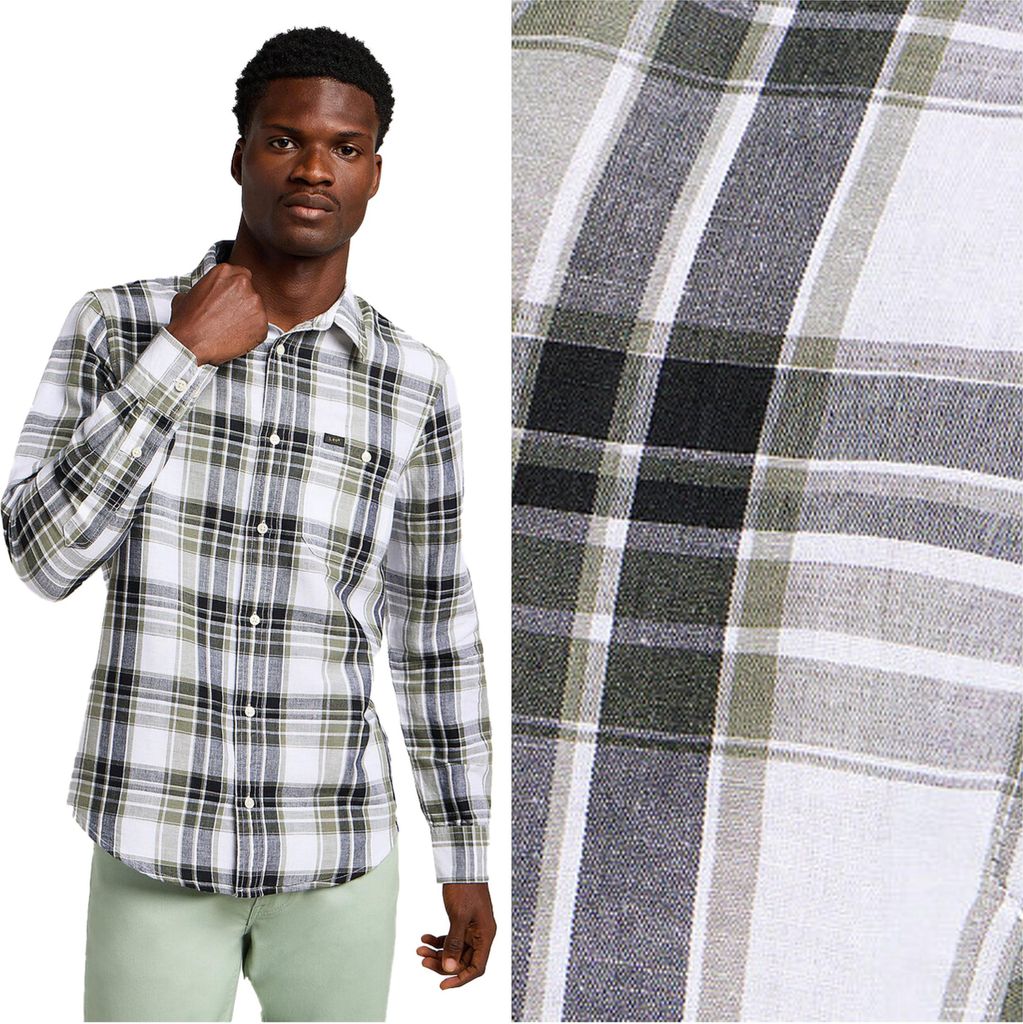 Lee Herren Leesure Shirt Olive Grove 112350073 L66N045022