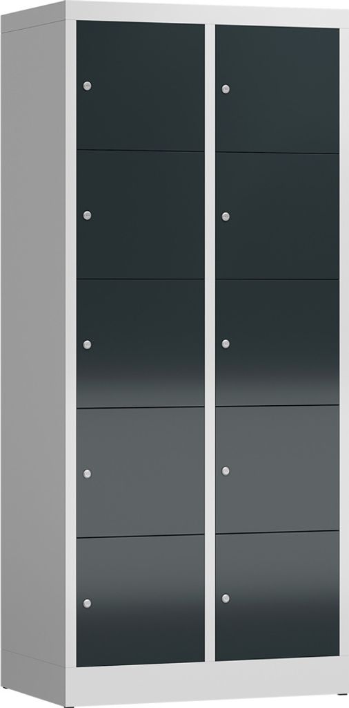 XL Schließfachschrank Fächerschrank 10 Fächer Spind 1800x800x500mm lichtgrau/anthrazit X-523528