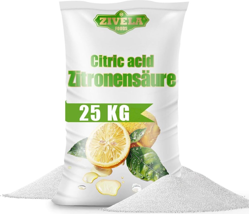 25kg Zitronensäure Pulver in Lebensmittelqualität | Produktbild 