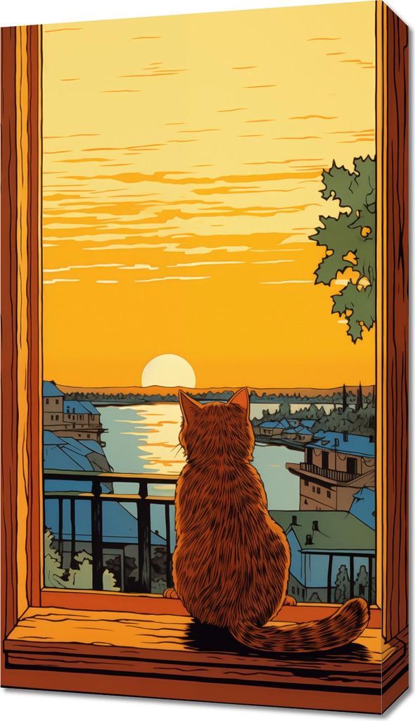 Bild 40x70cm Sonnenuntergang durch Katzenaugen