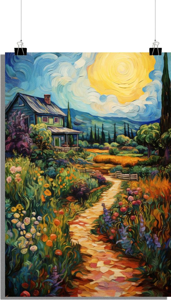 Bauernhof Poster - Natur Poster - Kunstvolles Poster - Stilvoll Poster - 61x91cm - Perfekt zum Einrahmen