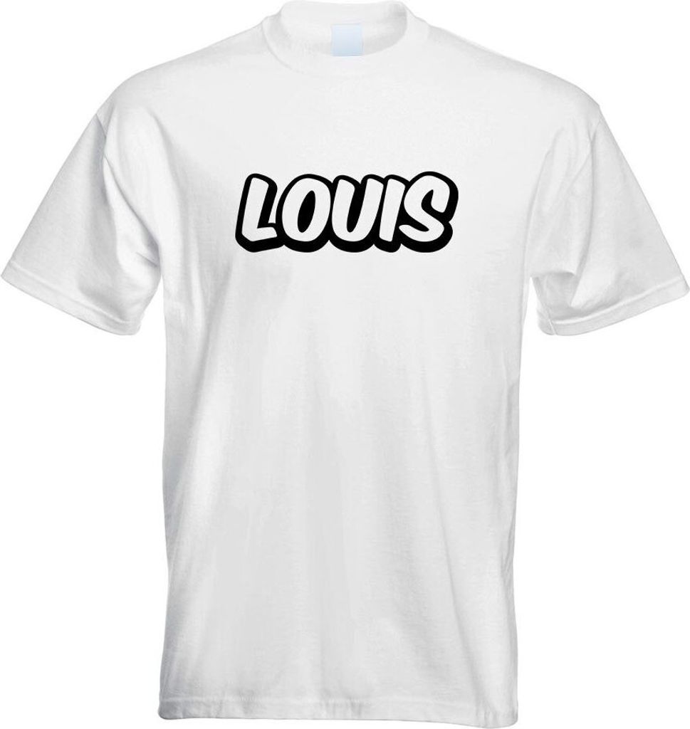 Kiwistar - T-Shirt - Weiss - Louis Vorname Jungen Motiv Bedruckt Funshirt Design Print - mit Motiv Bedruckt - Funshirt Design - Sport - Freizeit - ...