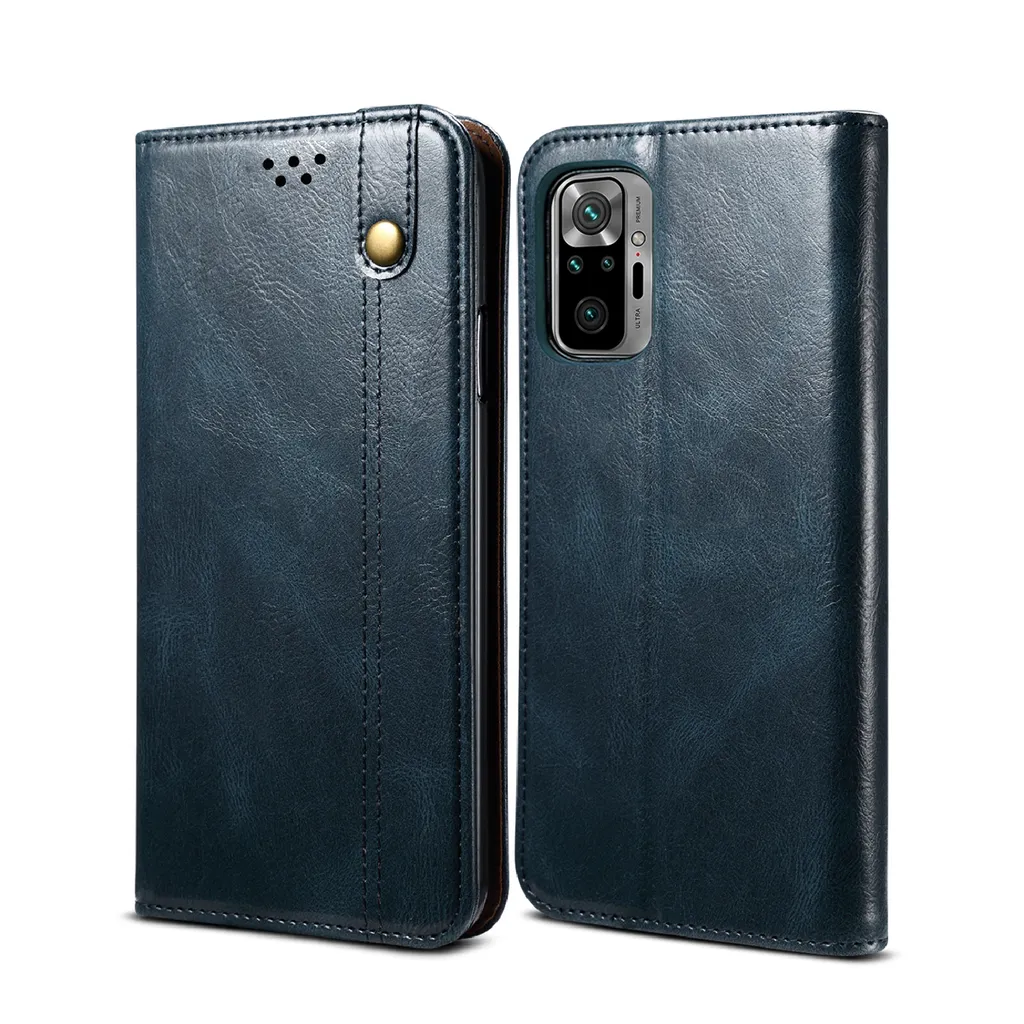 ALAMO Custodia In Pelle Retrò Rossa Per Xiaomi Redmi Note 10 4G / Note 10S - Con Slot Per Carte E Supporto - 3